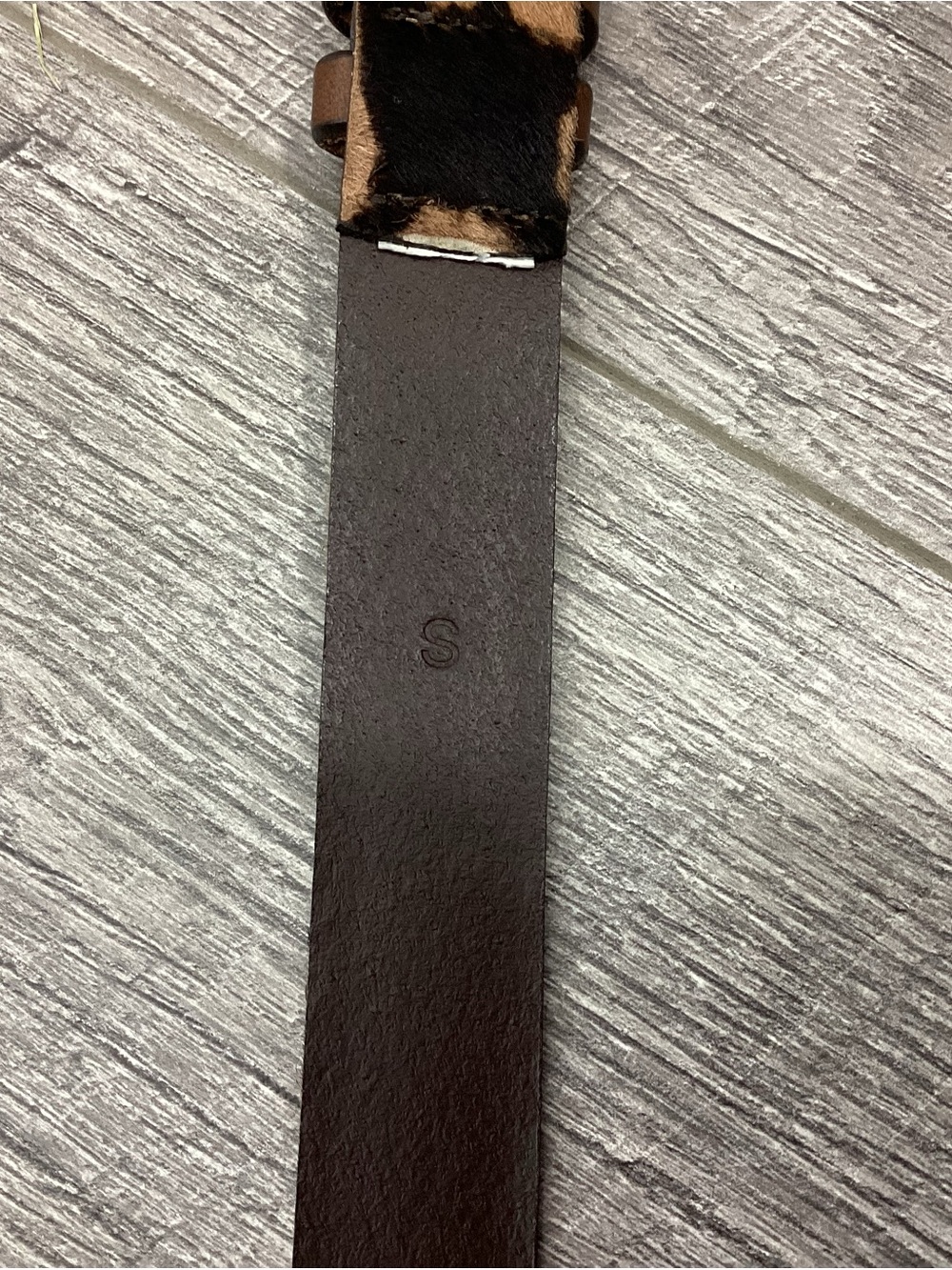 J. Crew Animal Print Calf Hair Leather Belt Size S - Picture 12 of 12